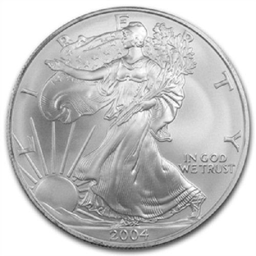 2004 - American Silver Eagle .999 Fine Silver with Our Certificate of Authenticity Dollar Uncirculated US Mint