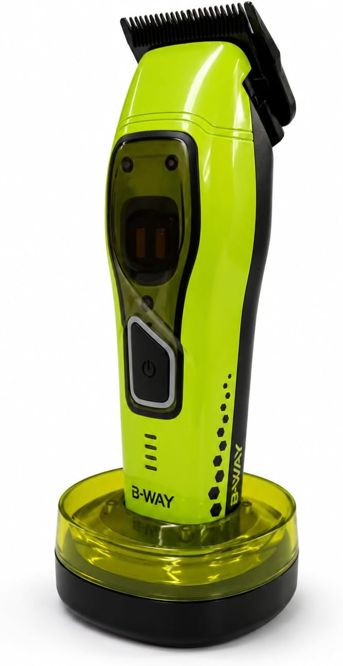 BWAY Linear Professional Hair Clipper for Barbers, 20,000 RPM Dual Core Linear Motor, Cordless Barber Clipper, Zero Gap Fade Clipper, USB-C Rechargeable, Aluminum Body (Lime)