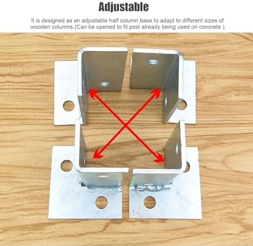 Concrete Post Anchor 2x2 Inch Post Base, Adjustable Pergola Patio Deck Galvanized Adjustable Standoff/Balcony Mailbox Lumber Base Bracket for In-ground Post Support with Screw(5 pcs,40x40x2