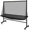 Rolling Table Tennis Robot Catch Net, Adults & Kids Training Tool for Multi Ball Drills, Ping Pong Recycle Catcher Equipment for Indoor Outdoor Serve Practice, Metal Frame