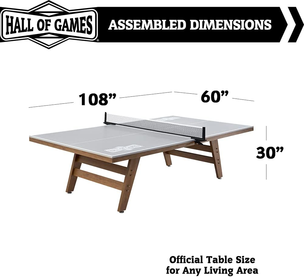 Hall of Games Table Tennis Tables Multiple Styles, Furniture Quality Ping Pong Tables with Easy Clamp Nets, Perfect for Family Game Rooms
