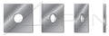 (90 pcs) 5/8', ID=11/16', OD=3', THK=0.25', Square Flat Washers, Steel, Hot Dip Galvanized