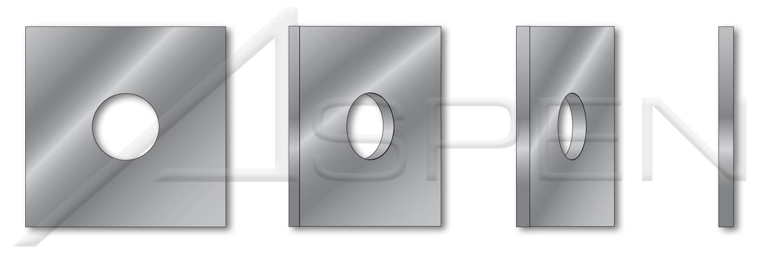 (90 pcs) 5/8', ID=11/16', OD=3', THK=0.25', Square Flat Washers, Steel, Hot Dip Galvanized