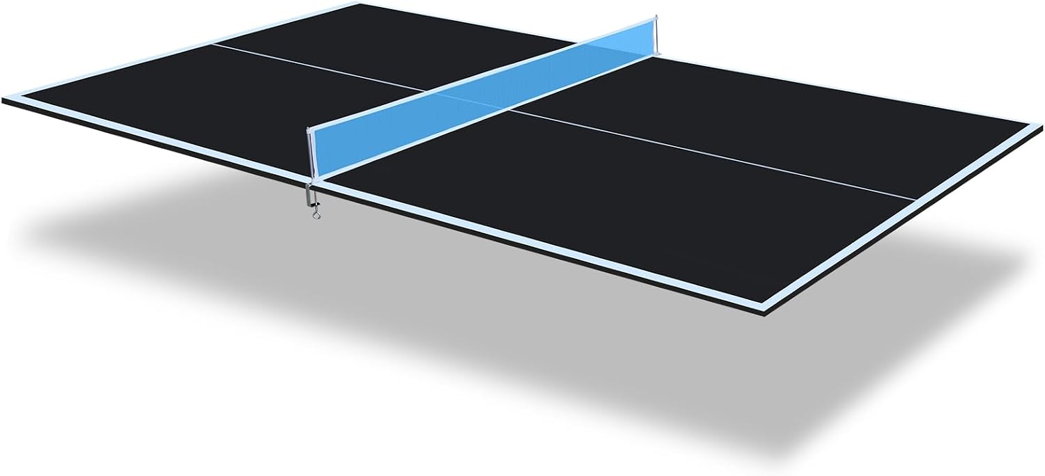 7/8/9Ft Mid-Size Ping Pong Conversion Top, Foldable & Portable Table Tennis Table Top with Net, No Assembly Needed, Indoor/Outdoor Table Tennis Surface