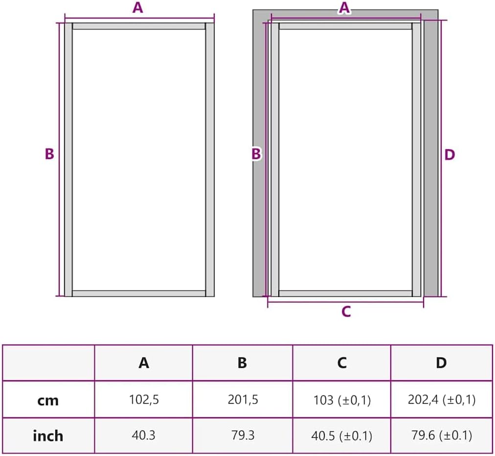 vidaXL Interior Door, Aluminum Frame Glass Door, Inner Door with Alloy Handle for Bathroom Bedroom, 40.4'x79.3' Black ESG Glass and Aluminum