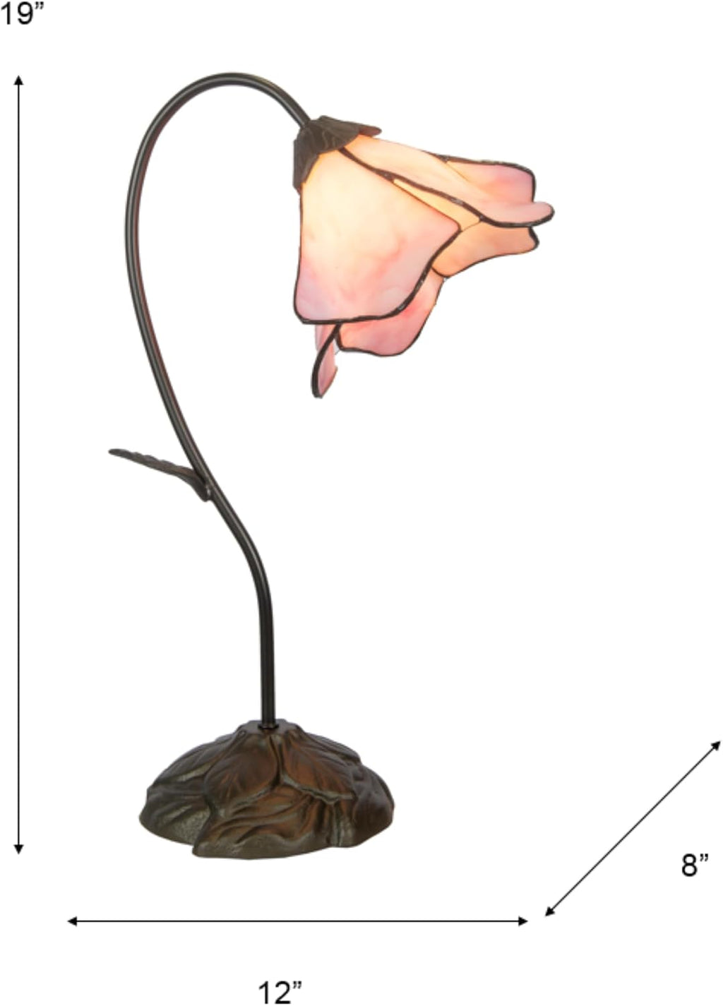 Dale Tiffany TT101307 Poelking Table Lamp, Chocolate Bronze and Art Glass Shade, 10' x 10' x 21'