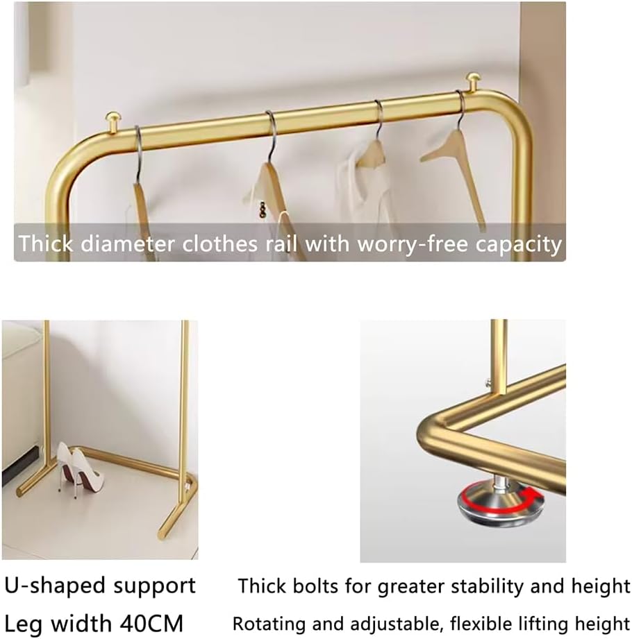 Clothes Rail Clothing Store Industrial Display Stands， Entrance Porch Organization Hanging Garment Rack， Storage Clothes Pipe Shelf(A-40x130cm
