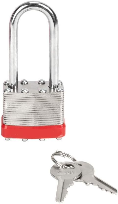 40mm Keyed Alike (A389) Laminated Steel Long Shackle Padlock, 1 3/4' Wide x 2 3/4' Shackle Size (24)