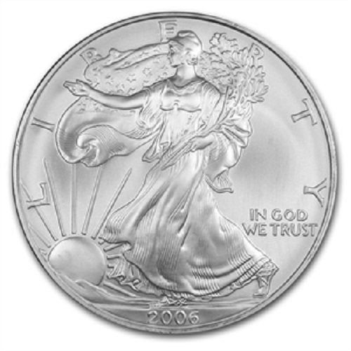 2006-1 Ounce American Silver Eagle Low Flat Rate Shipping .999 Fine Silver Dollar Uncirculated US Mint
