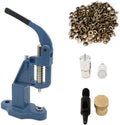 9mm Rivets Kit (1000 Sets) with Hand Press Machine, Dies and Hole Punch. Leather Rivets Single Round Cap Metal Stud Fasteners for Bag Belt Wallet Jeans (Blue Press & Bronze Rivets)