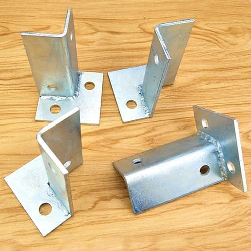 Concrete Post Anchor 2x2 Inch Post Base, Adjustable Pergola Patio Deck Galvanized Adjustable Standoff/Balcony Mailbox Lumber Base Bracket for In-ground Post Support with Screw(6pcs,40x40x20