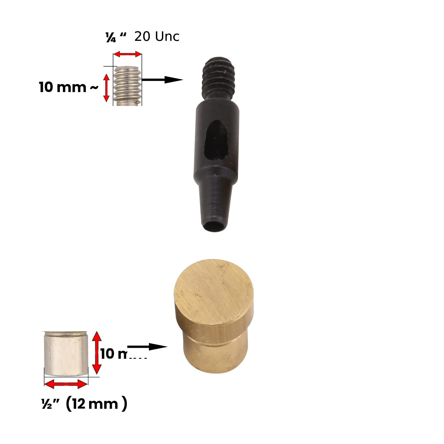Hole Puncher Set, Punch Press Machine and 2, 4, 6, 8, 10 mm Interchangeable Punch Heads for Leather Craft and Fabric