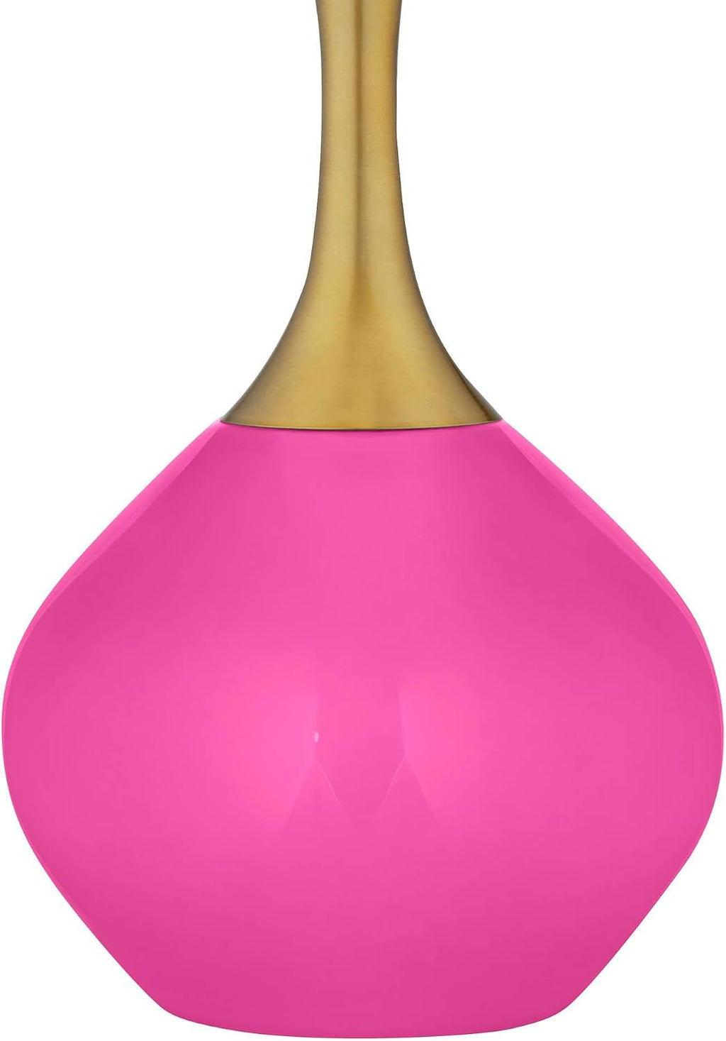Color + Plus Nickki 30 1/2' Tall Large Mid Century Modern Glass End Table Lamp Fuchsia Pink Gold Brass Finish Metal Base Single White Shade Living Room Bedroom Bedside Nightstand House Office