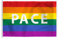 AGAS Large Rainbow Pace Letter Pride Flag 10x15 Ft - Printed 200D Nylon - Rope Thimble Brass Grommet Stitched Edges Fade Proof Sharp Colors - Big Size Pace Pride flag