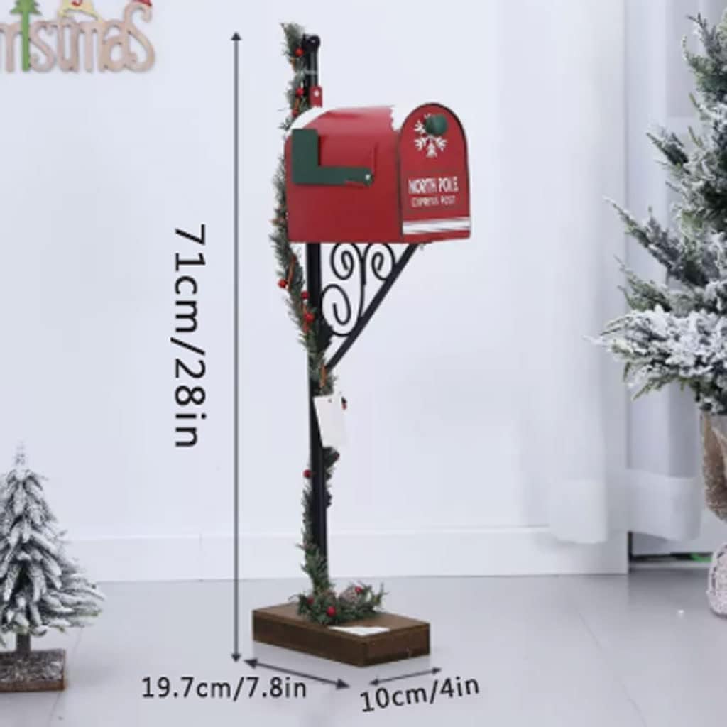 Key Drop Box Creative Mailbox Wooden Drop Box Medium Capacity Post Box Cute Christmas Parcel Box Roadside Pole Mount Mail Boxes Easy to Install
