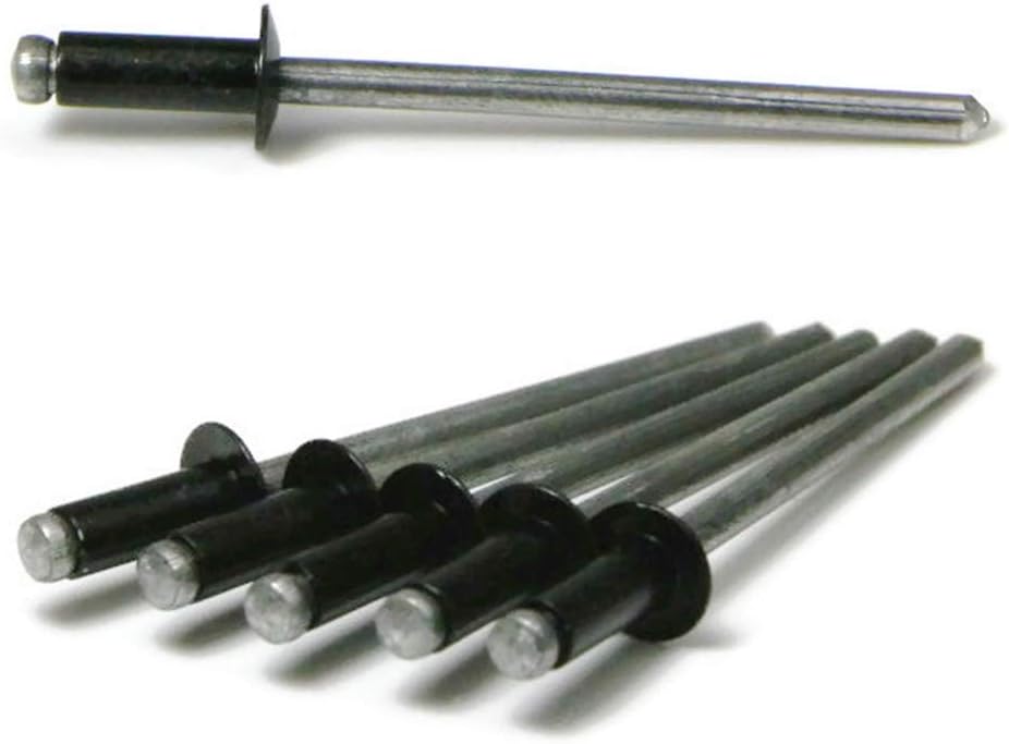 Black Pop Rivets 1/8 Diameter #4-4 1/8in x 1/4in Grip Aluminum Blind Rivets Bulk Box - 10,000 pieces