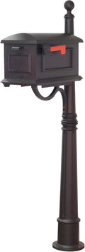 Special Lite Traditional Curbside Mailbox with Ashland Post - Black Mailbox with Aluminum Post - SCT-1010_SPK-600-BLK