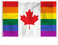 AGAS Large Canada Pride Flag 8x12 Ft - Printed 200D Nylon - Rope Thimble Brass Grommet Stitched Edges Fade Proof Sharp Colors - Large Size Indoor/Outdoor Canada Pride flag