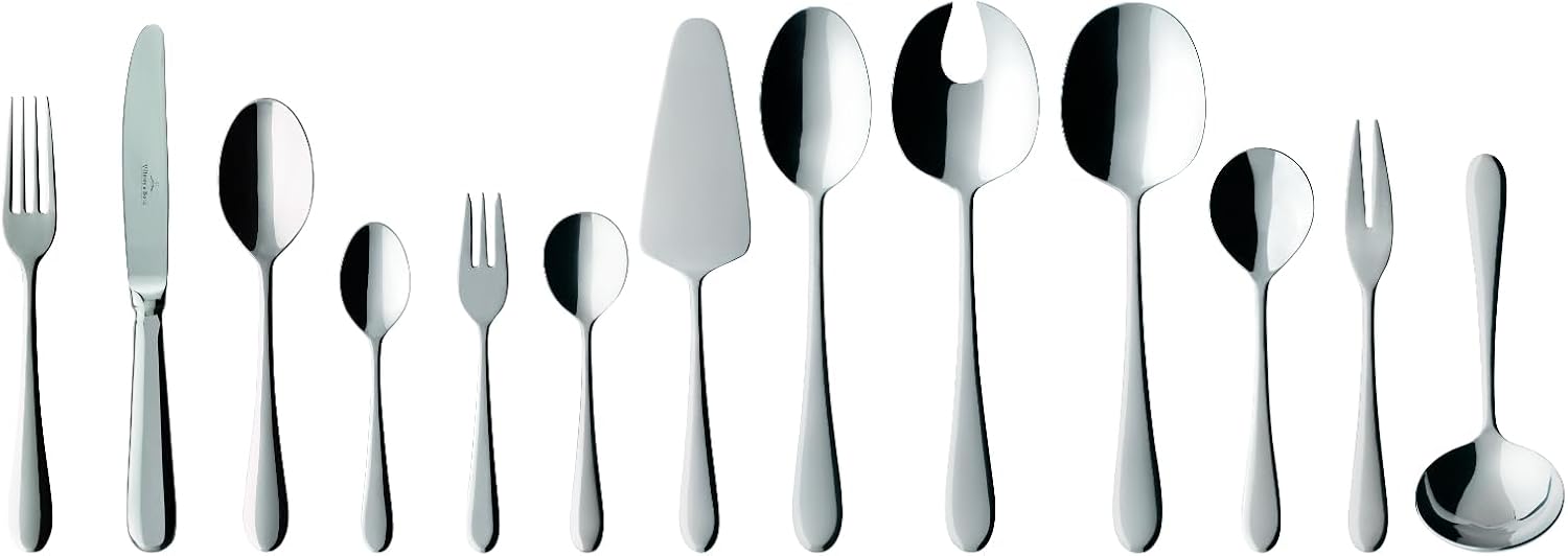 Villeroy & Boch Oscar Cutlery for up to 12 People, 68 Pieces, Stainless Steel, 18/10
