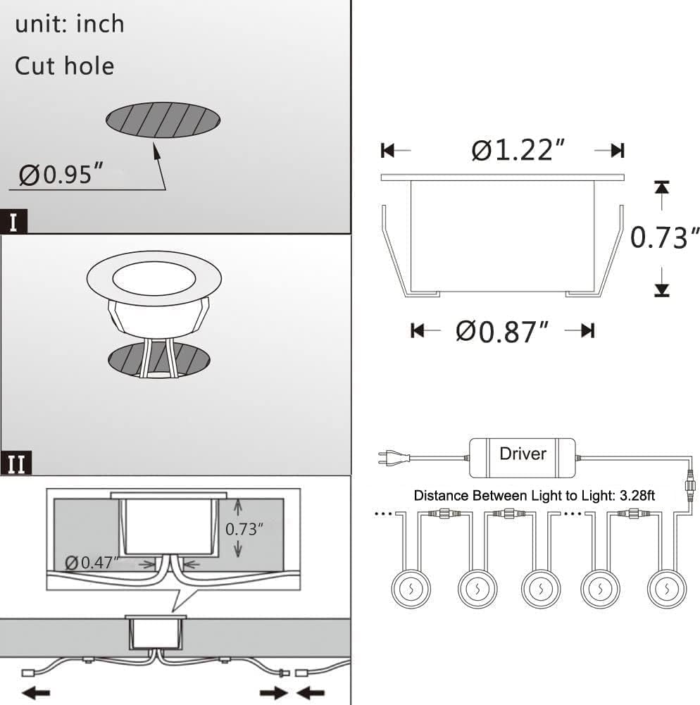Low Voltage LED Deck Lights, 30 Pack 1.22' Smart WiFi RGBW 3000K Recessed Step & Stair Lighting Kit, IP67 Waterproof Outdoor for Deck, Walkway & Landscape, Compatible with Alexa & Google Assistant