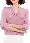 Women's Silk Streamer Shirt Spring and Summer Casual Soft and Elegant Business Top