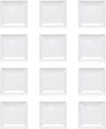 TrueCraftware- 12' x 12' Square Plate Classic White Dinnerware Melamine Set of 12- Dishwasher Safe Reusable Dinner Plates Durable Lightweight Dinnerware for Dinner Dishes