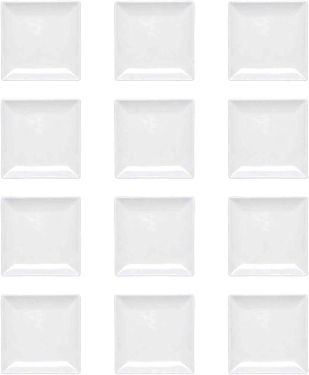 TrueCraftware- 9' x 9' Square Plate Classic White Dinnerware Melamine Set of 12- Dishwasher Safe Reusable Dinner Plates Durable Lightweight Dinnerware for Dinner Dishes