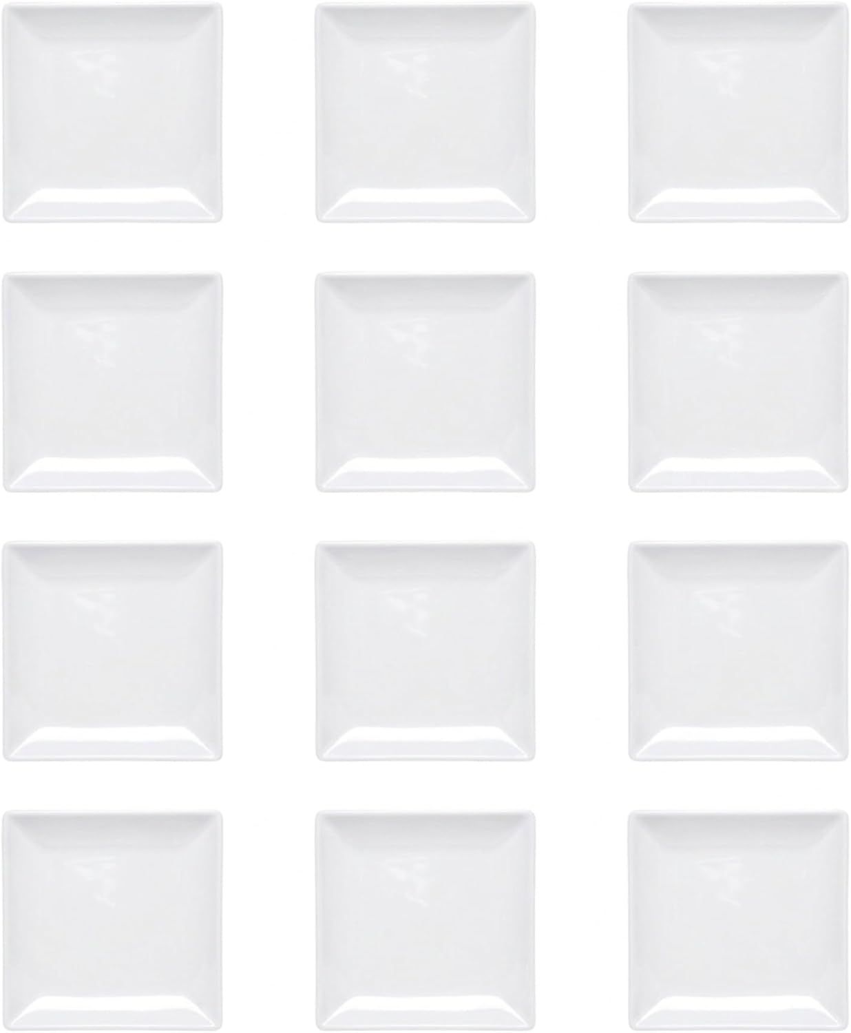 TrueCraftware- 9' x 9' Square Plate Classic White Dinnerware Melamine Set of 12- Dishwasher Safe Reusable Dinner Plates Durable Lightweight Dinnerware for Dinner Dishes