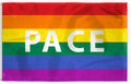 AGAS Large Pace Rainbow Pride Flag 6x10 Ft - Printed 200D Nylon - Brass Grommets Stitched Edges - Pace Pride Banner for Indoor/Outdoor