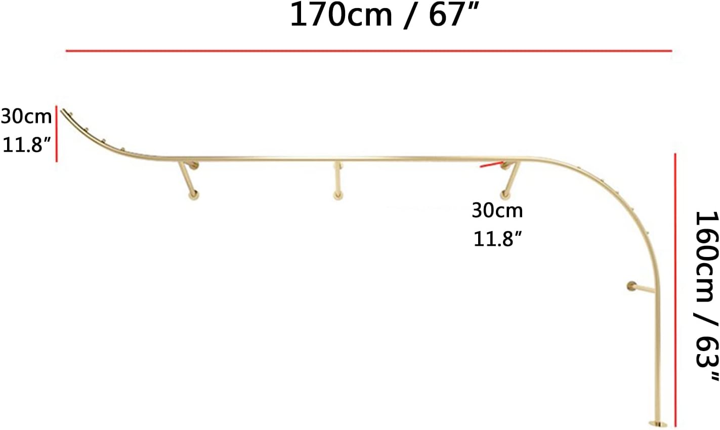 Creative Display Garment Racks in Boutique Clothing Stores,Modern Retail Garment Rack,Clothing Rail,Retail Display Rack,Closet Storage,Clothes Organizer,Gold (C-170Cm/67In