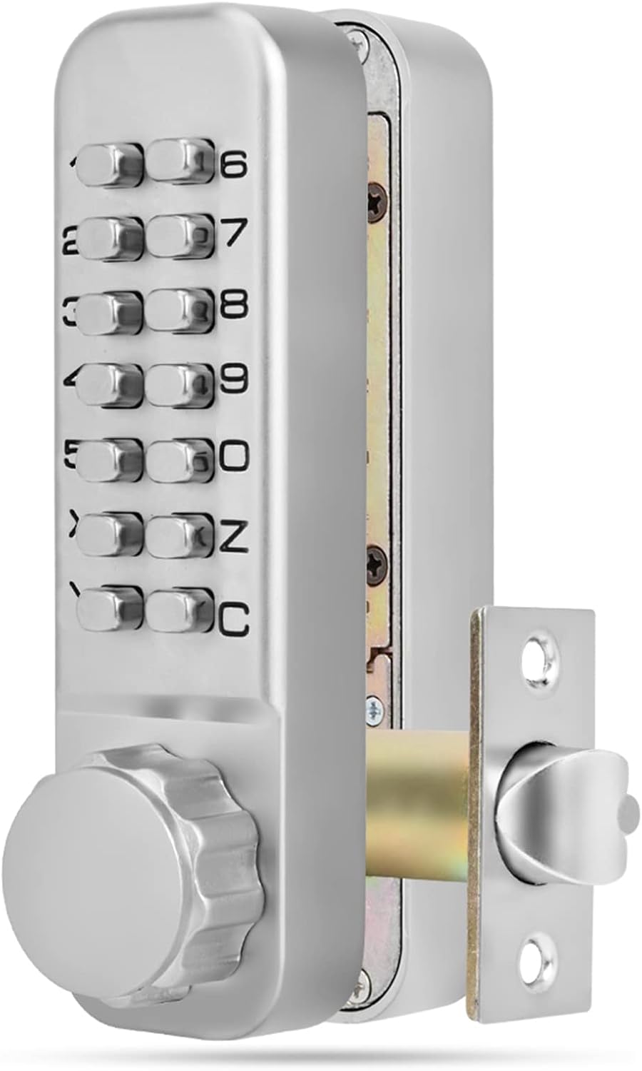 Mechanical Code Lock, Double Sided Password Combination Door Lock, Keyless Entry Security with Keypad for Home Gates Fence