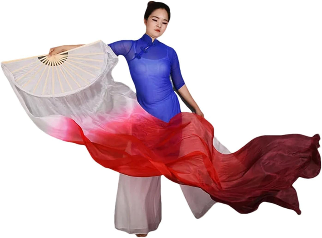 Women Belly Dance Silk Long Fan Veils Props Belly Dance Pastel Colors Flag Streamer Adults