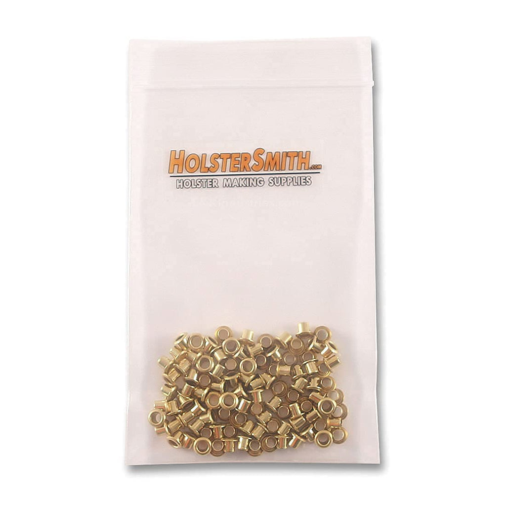 Eyelet Setting Tools & Eyelets Combo - (1) [ #6 & #8 Eyelet Setting Dies (3/16 & 1/4 Inch) ] + (100) [#6-6 & #8-9 Brass Eyelets (3/16 & 1/4 Inch diameters)] - for Holster Making, Sewing, Repair, etc.