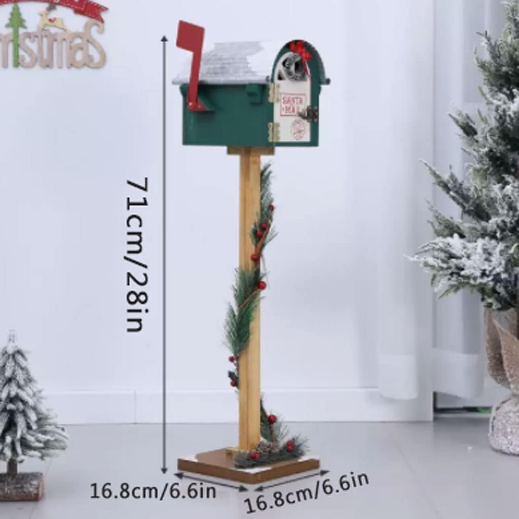 Key Drop Box Creative Mailbox Wooden Drop Box Medium Capacity Post Box Cute Christmas Parcel Box Roadside Pole Mount Mail Boxes Easy to Install