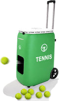 Titan ONE Tennis Ball Machine with 130-Ball Capacity & Internal Oscillation | Remote Control via Free App, 80 MPH Speed, Portable with Trolley Handle & Wheels