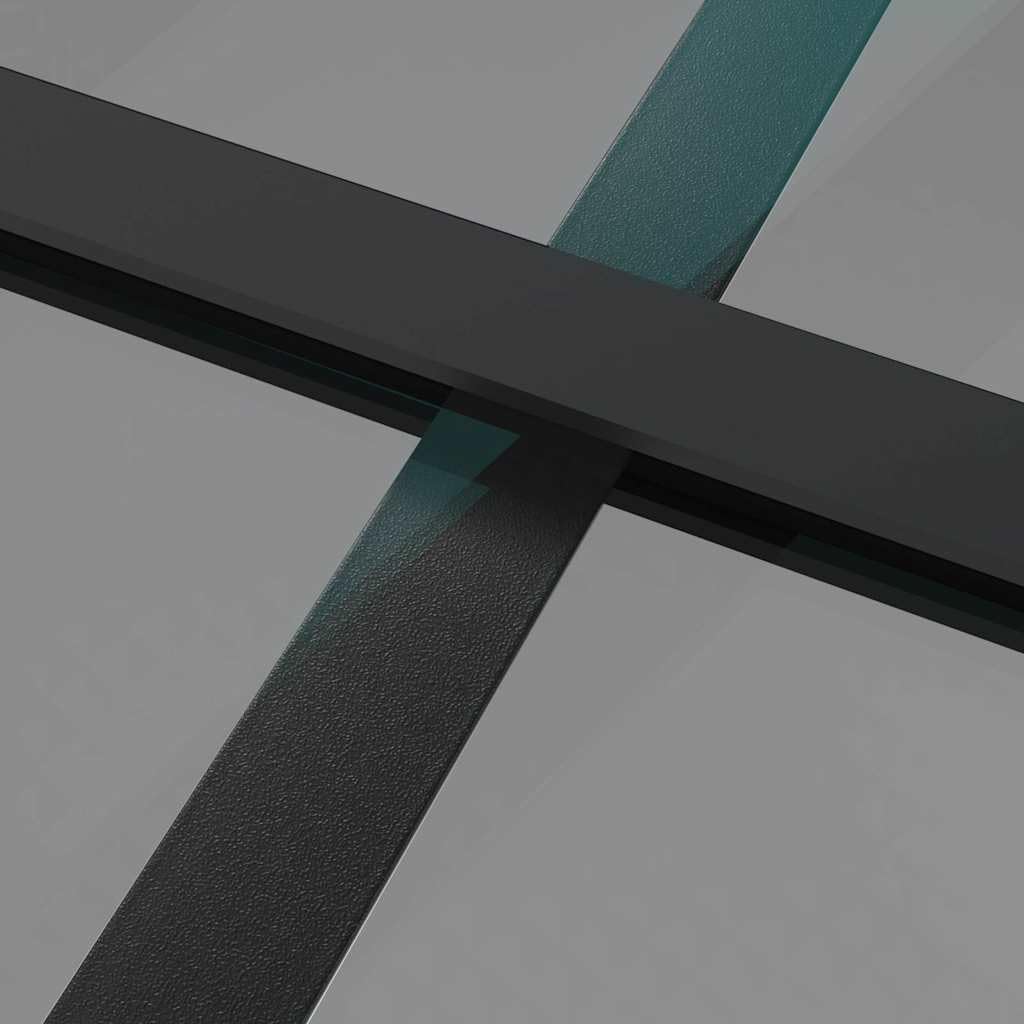 vidaXL Interior Door, Aluminum Frame Glass Door, Inner Door with Alloy Handle for Bathroom Bedroom, 36.6'x79.3' Black ESG Glass and Aluminum