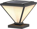 Outdoor Solar Post Lights Solar Powered Deck Post Lights High Brightness Flickering Flame LED Lighting for Garden Fence Deck Mailbox Yard Porch Fit 4x4, 5x5 Or 6x6 Wooden Posts