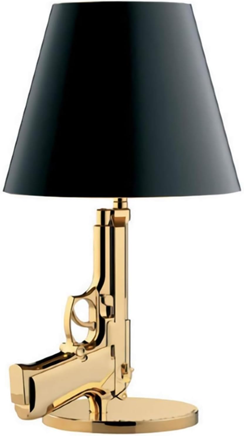 Desk Lamp,Night Light LED Table Lamp,Modern Gold Gun Lights AK47 Luxurious Desk Lamps for Bedroom,Hotel,Living Room,Office and Party Ambience (Pistol Table Lamp)