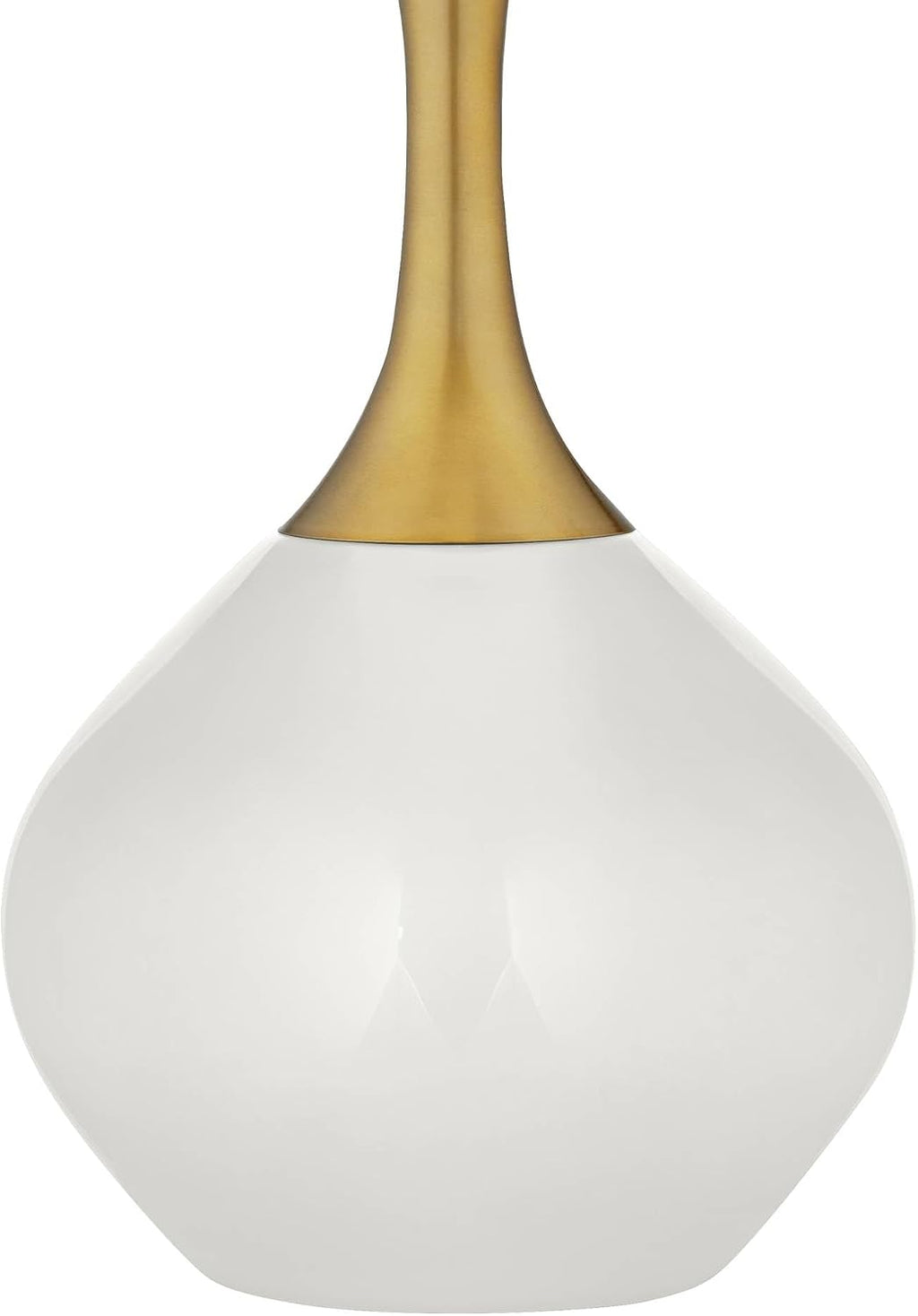 Color + Plus Nickki 30 1/2' Tall Large Mid Century Modern Glass End Table Lamp Winter White Gold Brass Finish Metal Base Single White Shade Living Room Bedroom Bedside Nightstand House Office