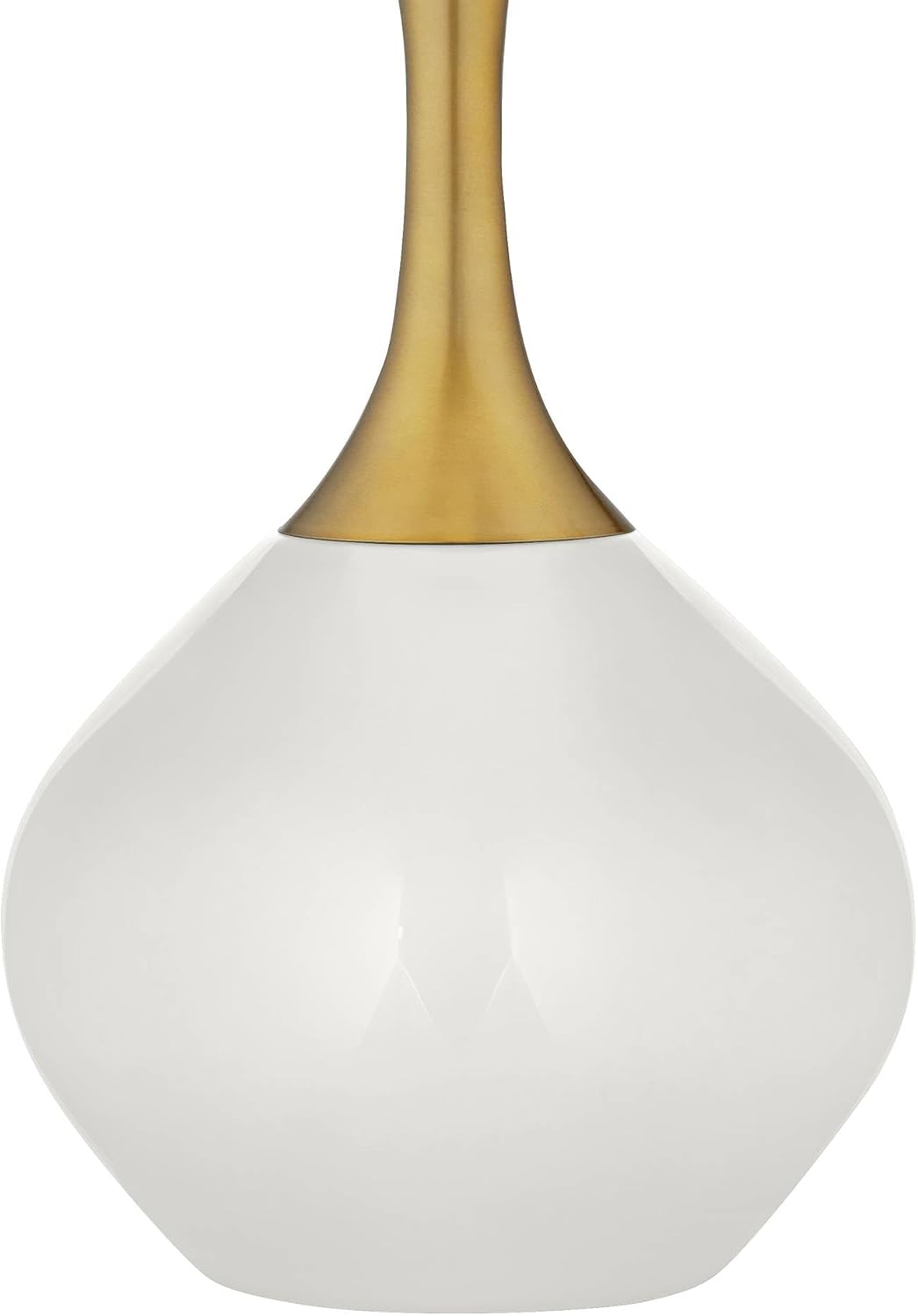 Color + Plus Nickki 30 1/2' Tall Large Mid Century Modern Glass End Table Lamp Winter White Gold Brass Finish Metal Base Single White Shade Living Room Bedroom Bedside Nightstand House Office