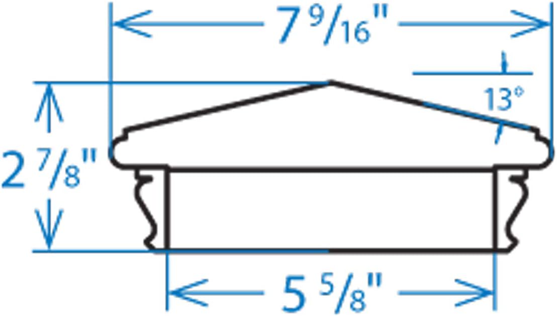 Woodway Pyramid Post Cap, fits 5.5' Post, in Premium Cedar, Pack of 8