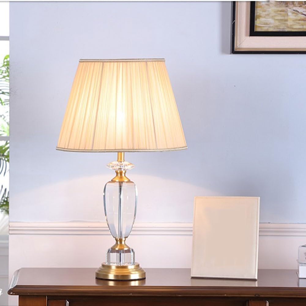 Crystal Table lamp Crystal Desk Lamp Bedroom Light Luxury All Copper Living Room Decoration Bedside Table Lamps