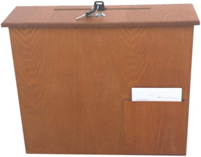 Post Box, Lockable American Style Mailbox Outdoor House Wooden Security Letterboxes for Outside Wall, Wedding