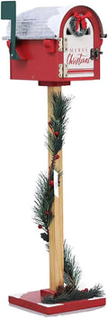 Key Drop Box Creative Mailbox Wooden Drop Box Medium Capacity Post Box Cute Christmas Parcel Box Roadside Pole Mount Mail Boxes Easy to Install