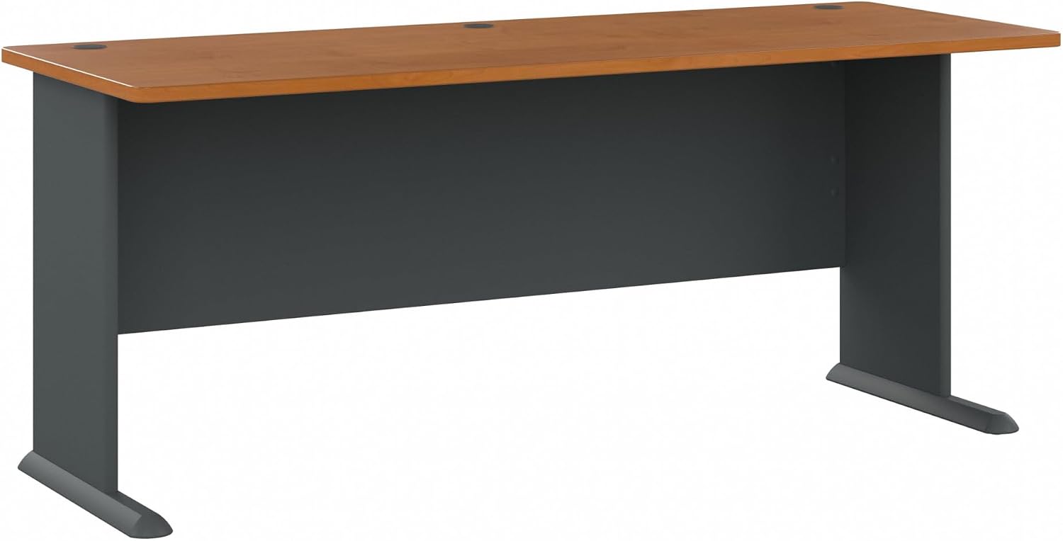 Bush Business Furniture Series A 72W Desk in Natural Cherry and Slate, Large Workstation for Home or Professional Workspace, Desktop Solution for Office Use