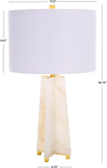 SAFAVIEH Couture Lighting Collection Gracellen Alabaster & Gold 27-inch Bedroom Living Room Home Office Desk Nightstand Table Lamp (LED Bulb Included)