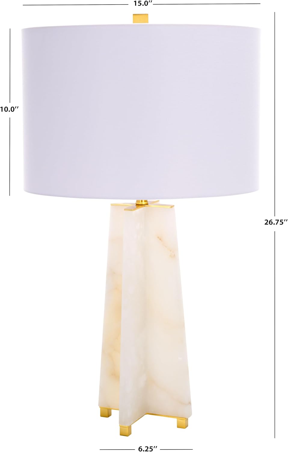 SAFAVIEH Couture Lighting Collection Gracellen Alabaster & Gold 27-inch Bedroom Living Room Home Office Desk Nightstand Table Lamp (LED Bulb Included)