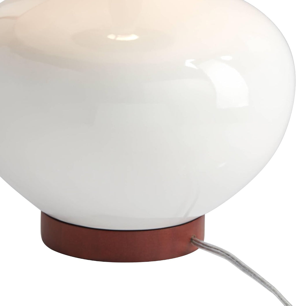 360 Lighting Brice 23' High Small Mid Century Modern Accent Table Lamps Set of 2 Ivory Wood Ceramic Living Room Bedroom Bedside Nightstand House Office Home Reading Kitchen Off-White Shade