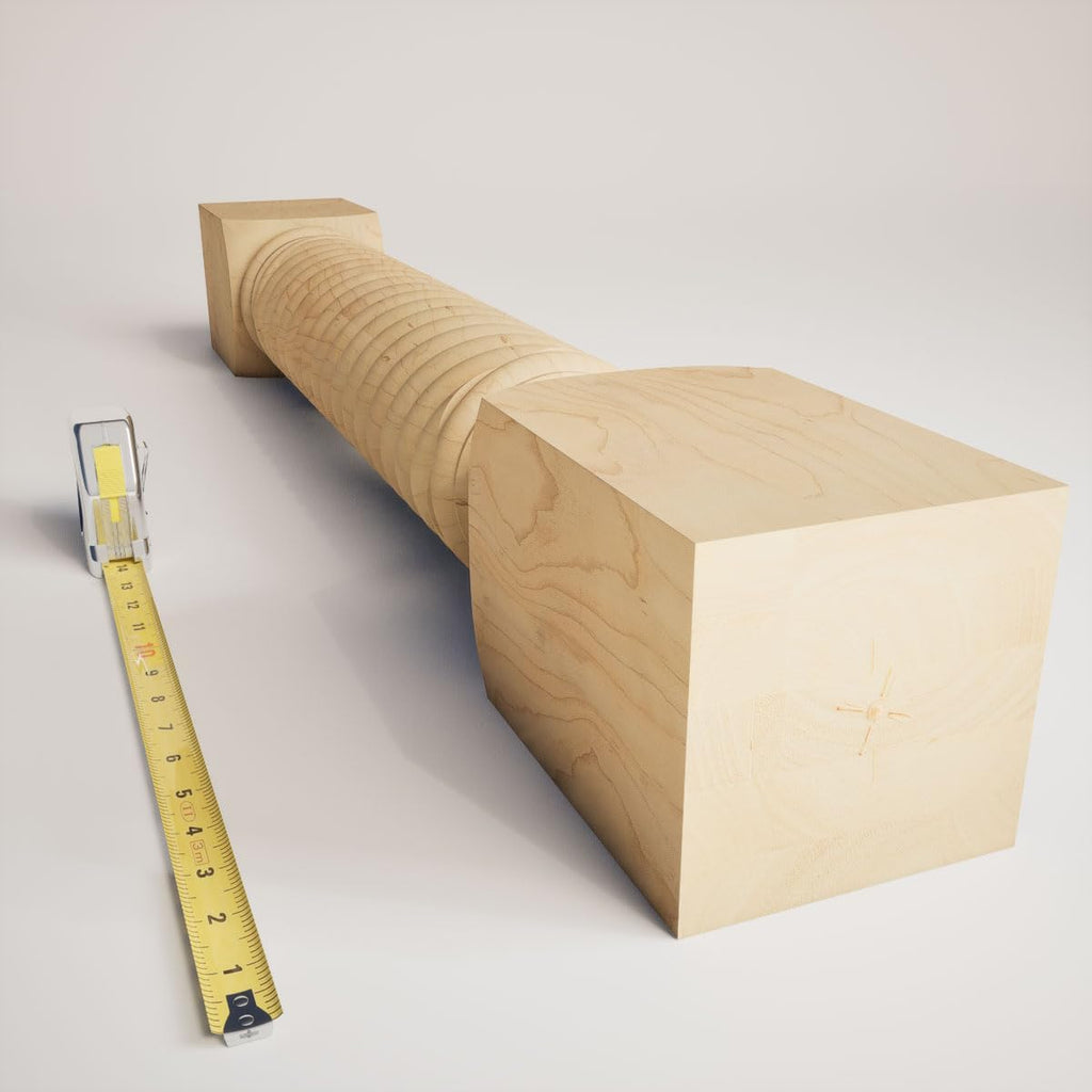 Ekena Millwork COL05X05X35HAMA Hamilton Rope Cabinet Column (Top Block: 6', Bottom Block: 7'), 5'W x 5'D x 35 1/2'H, Maple