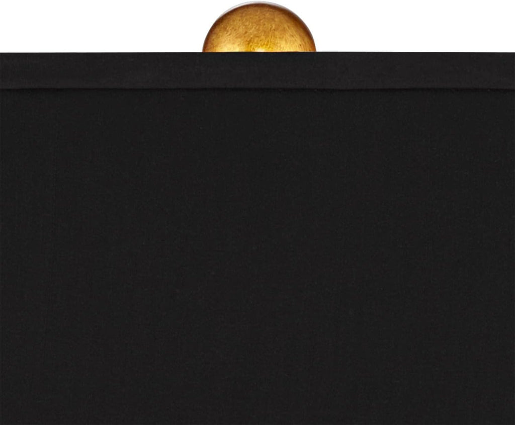 Possini Euro Design Judith Mid Century Modern Glam Luxury Table Lamp 28.75' Tall Gold Black Fabric Rectangle Shade Decor for Living Room Bedroom House Bedside Nightstand Home Office Family